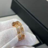 [Solara Jewelry]LOVE DIAMOND PINK GOLD HOOP EARRINGS