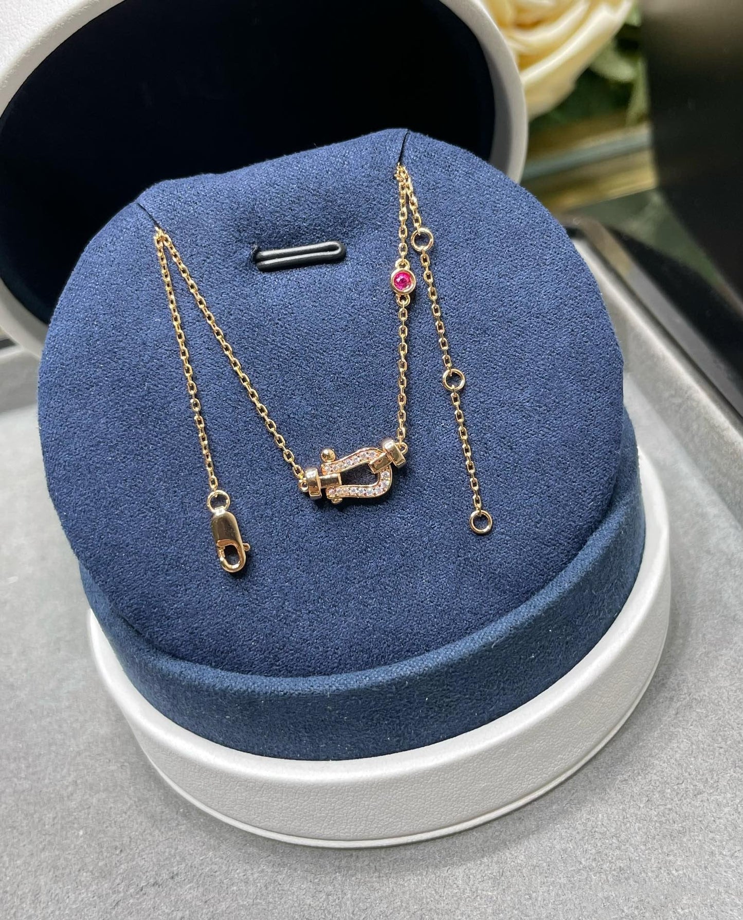 [Solara Jewelry]FORCE 10 DIAMOND PINK GOLD NECKLACE