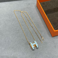 [Solara Jewelry]POP H スカイブルーネックレス