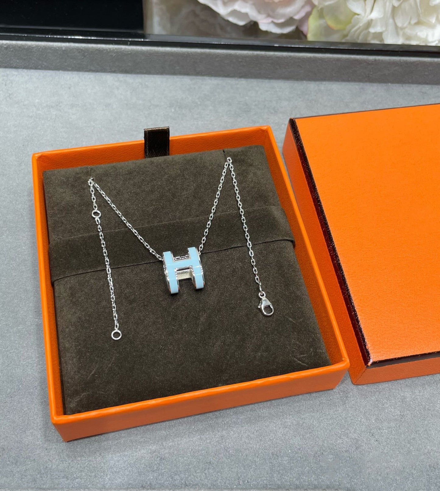 [Solara Jewelry]POP H SKY BLUE NECKLACE