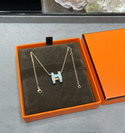 [Solara Jewelry]POP H SKY BLUE NECKLACE
