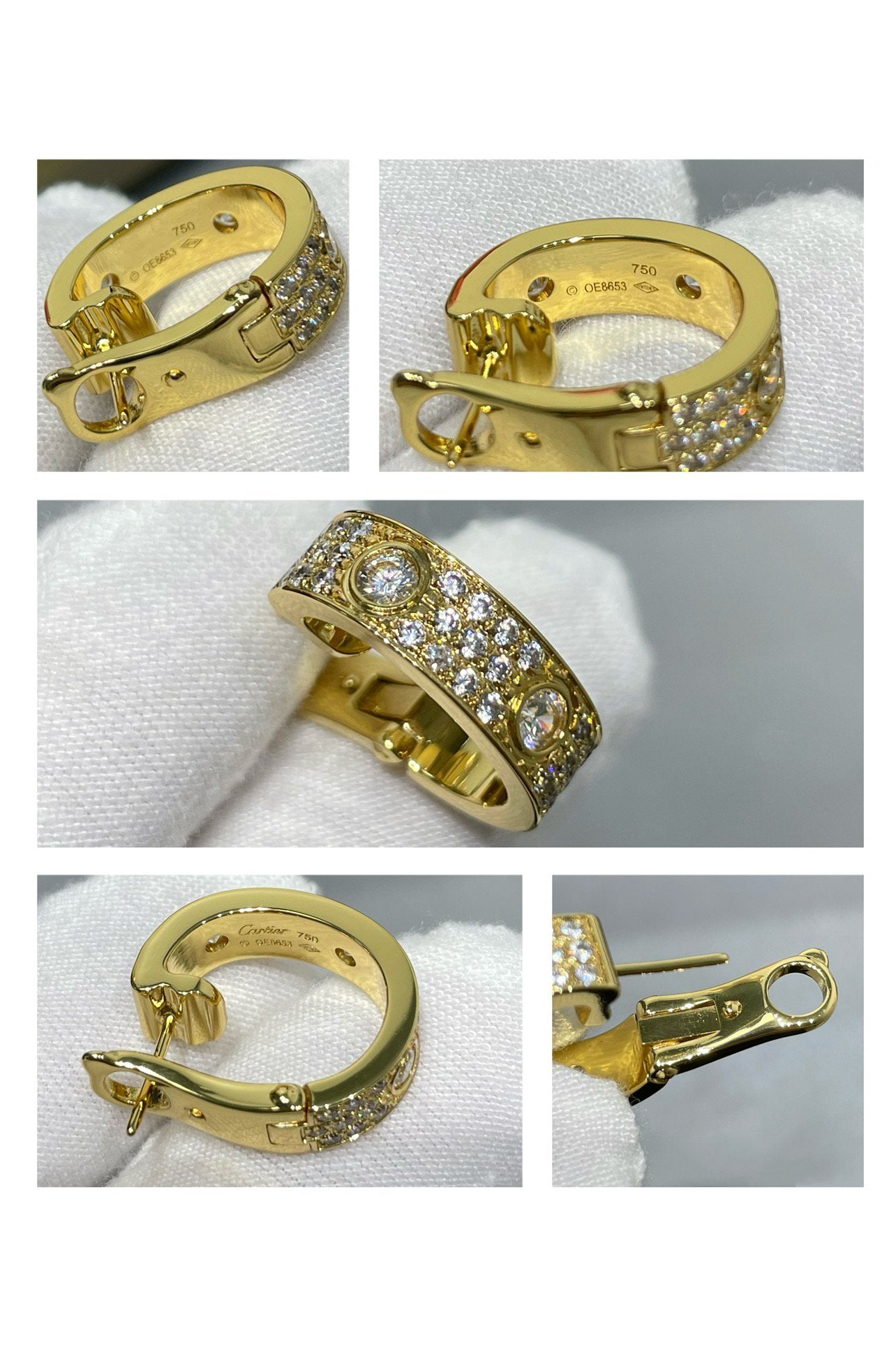 [Solara Jewelry]LOVE 5.5MM DIAMOND PAVED EARRINGS