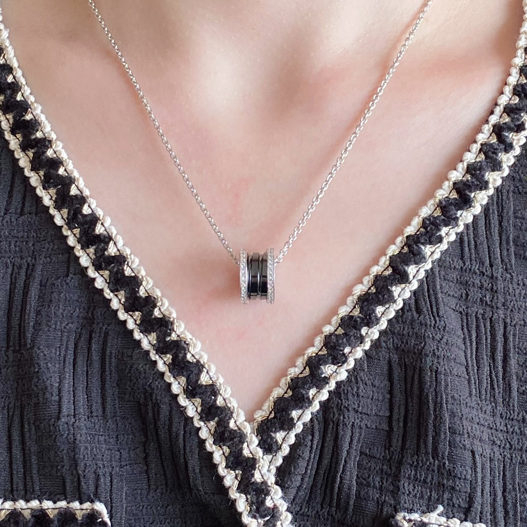 [Solara Jewelry]ZERO 1 DIAMOND CERAMIC NECKLACE