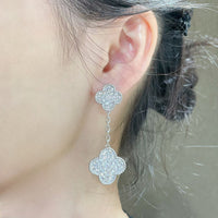 [Solara Jewelry]SILBEROHRRINGE „KLEEBLATT 2 MOTIVE“ MIT DIAMANTENPAVEE