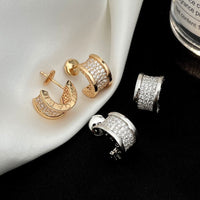 [Solara Jewelry]ZERO 1 DIAMOND PAVED EARRINGS