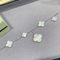 [Solara Jewelry]CLOVER 5 MOTIF WHITE MOP SILVER BRACELET