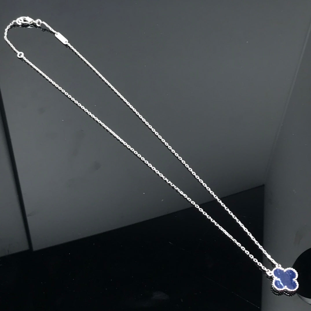 [Solara Jewelry]CLOVER PIETERSITE SILVER LONG NECKLACE