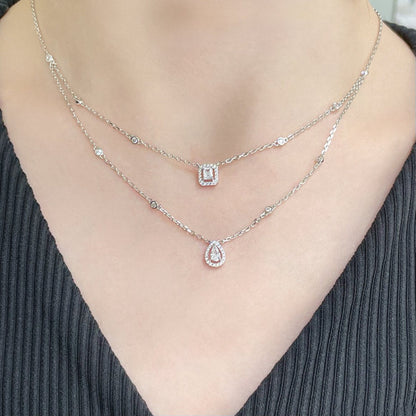 [Solara jewelry]MY TWIN 2 ROW DIAMOND NECKLACE