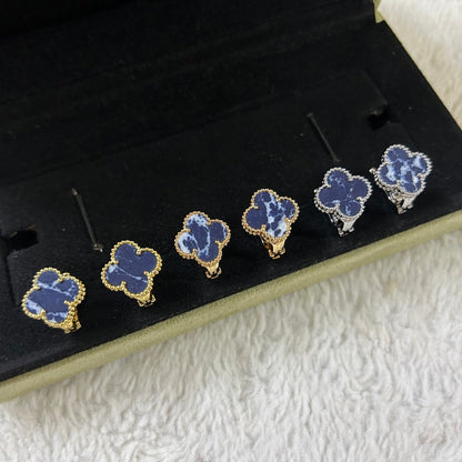 [Solara Jewelry]CLOVER PIETERSITE MEDIUM STUD EARRINGS
