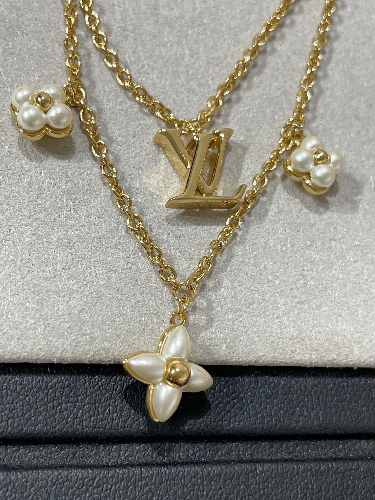 [Solara Jewelry]FLOWERGRAM GOLD MOP DOUBLE ROW NECKLACE