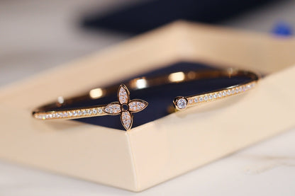 [Solara Jewelry]IDYLLE GOLD OPEN BRACELET DIAMOND PAVED