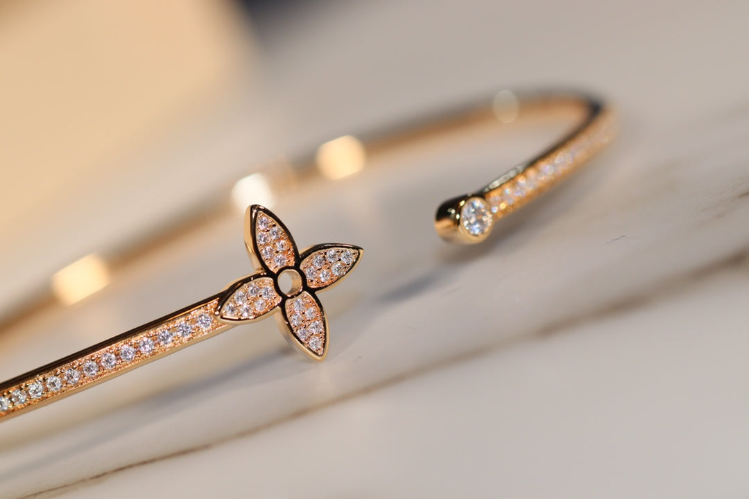 [Solara Jewelry]IDYLLE GOLD OPEN BRACELET DIAMOND PAVED