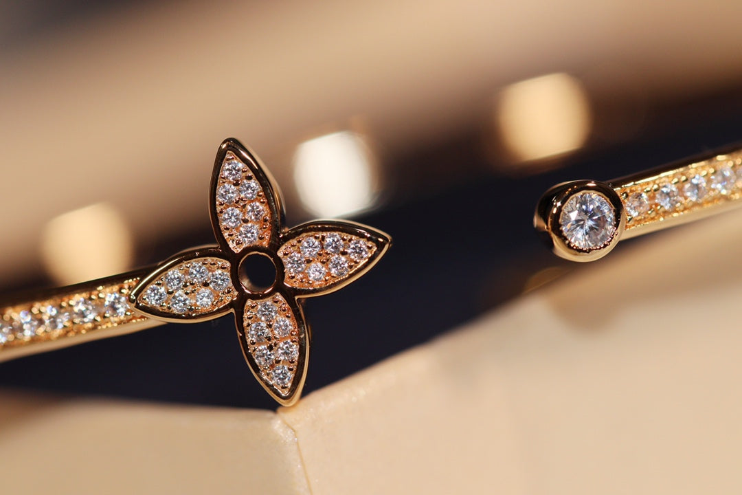 [Solara Jewelry]IDYLLE GOLD OPEN BRACELET DIAMOND PAVED