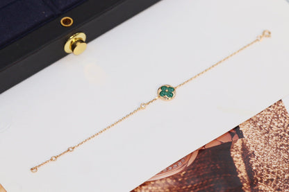 [Solara Jewelry]STAR AND SUN 4 MOTIF PINK GOLD MALACHITE BRACELET