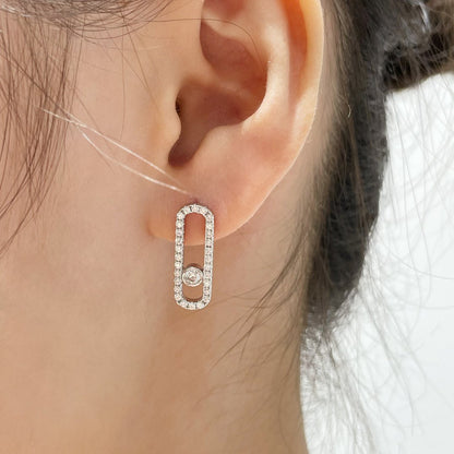 [Solara jewelry]MOVE UNO STUD DIAMOND PAVED EARRINGS
