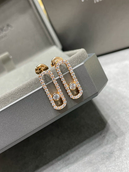 [Solara jewelry]MOVE UNO STUD DIAMOND PAVED EARRINGS