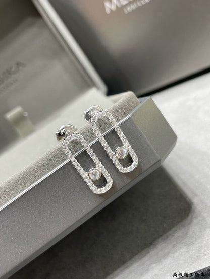 [Solara jewelry]MOVE UNO STUD DIAMOND PAVED EARRINGS