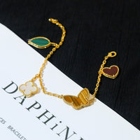 [Solara Jewelry]LUCKY SPRING 5 MOTIF GOLD BRACELET