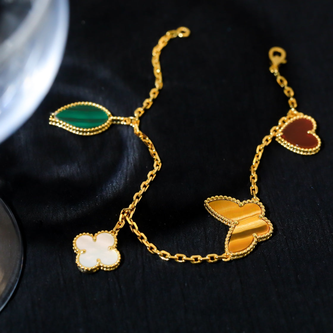 [Solara Jewelry]LUCKY SPRING 5 MOTIF GOLD BRACELET
