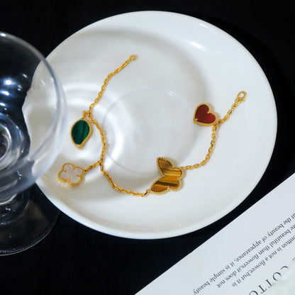 [Solara Jewelry]LUCKY SPRING 5 MOTIF GOLD BRACELET