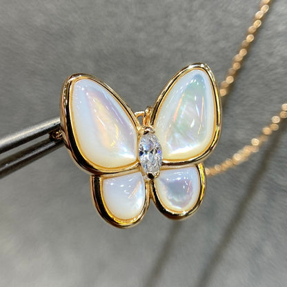 [Solara Jewelry]BUTTERFLY MOP DIAMOND NECKLACE