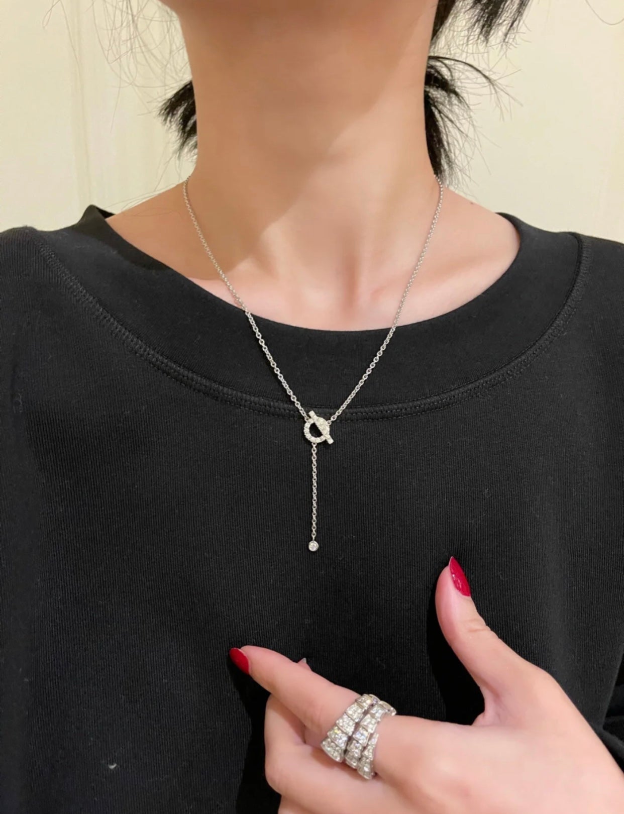 [Solara Jewelry]FINESSE SILVER DIAMOND NECKLACE