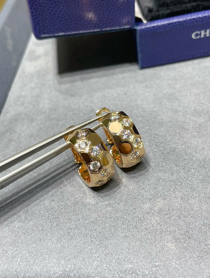 [Solara Jewelry]BEE LOVE DIAMOND HOOP EARRINGS