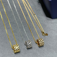 [Solara Jewelry]BEE LOVE DIAMOND PAVED 3 ROW NECKLACE