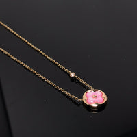 [Solara Jewelry]COLOR BLOSSOM PINK MOP SUN GOLD NECKLACE