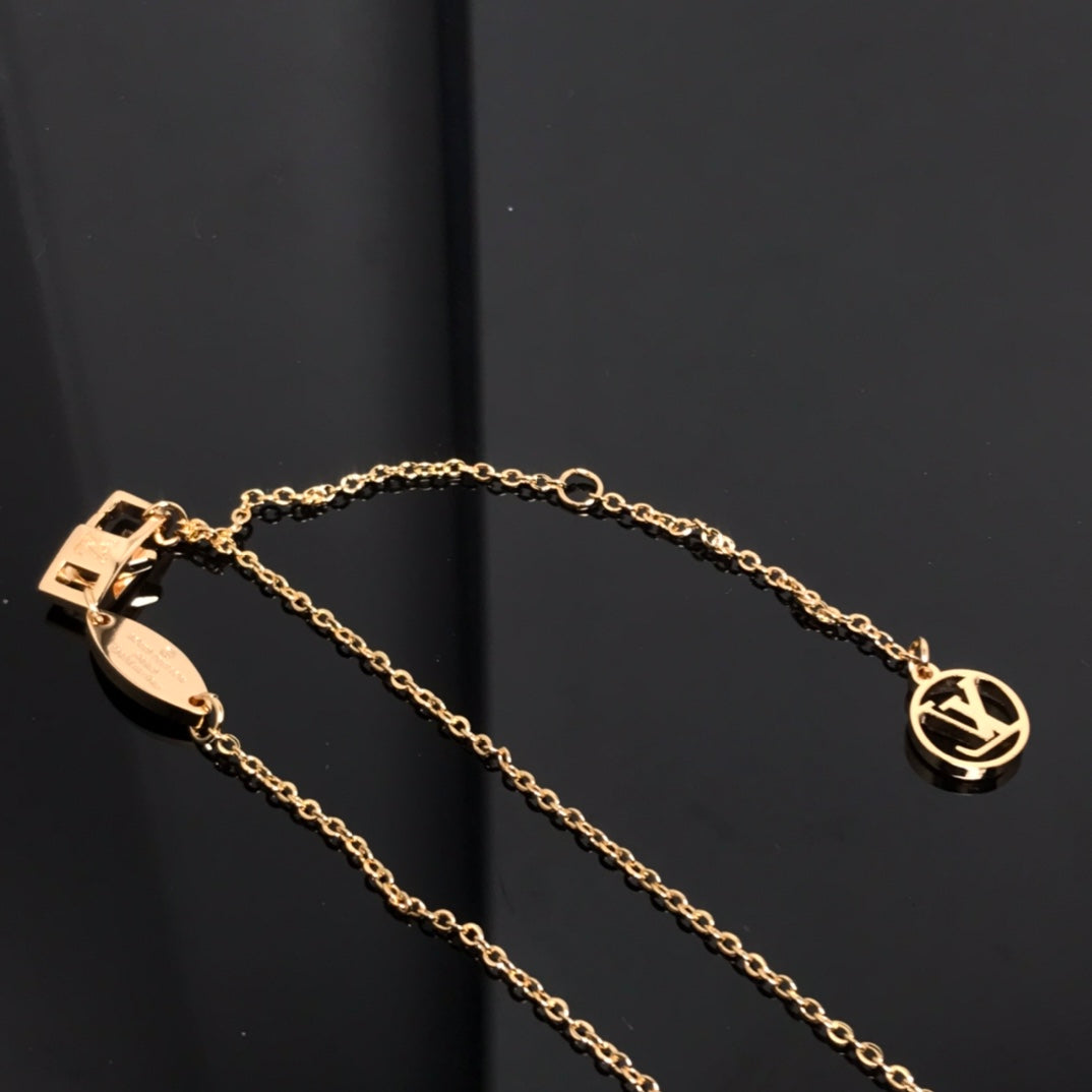 [Solara Jewelry]COLOR BLOSSOM PINK MOP SUN GOLD NECKLACE