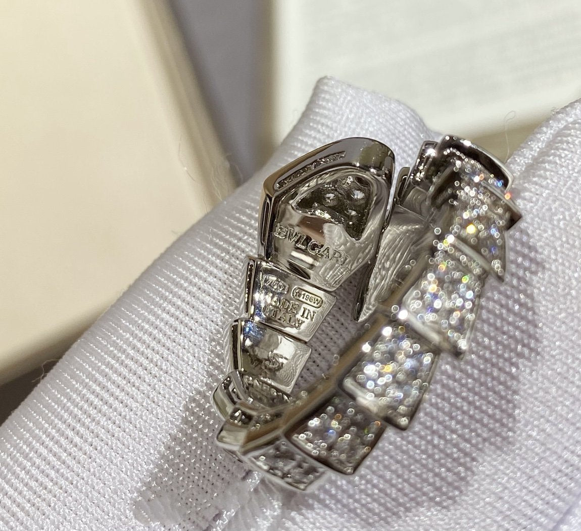 [Solara Jewelry]SERPENTI LARGE RING SILVER DIAMOND PAVED
