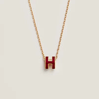 [Solara Jewelry]HM CLIC RED ENAMEL GOLD NECKLACE