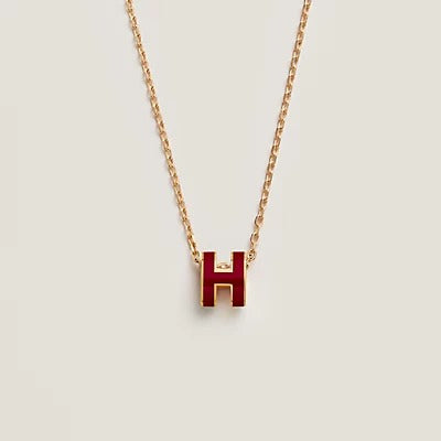 [Solara Jewelry]HM CLIC RED ENAMEL GOLD NECKLACE