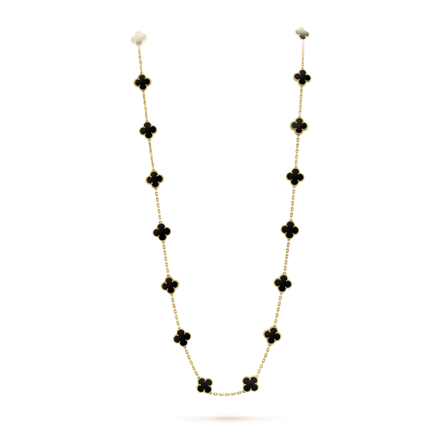 [Solara Jewelry]CLOVER 20 MOTIFS ONYX NECKLACE