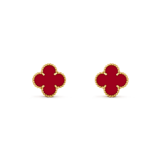 [Solara Jewelry]CLOVER MEDIUM 1 MOTIFS CARNELIAN  EARRINGS