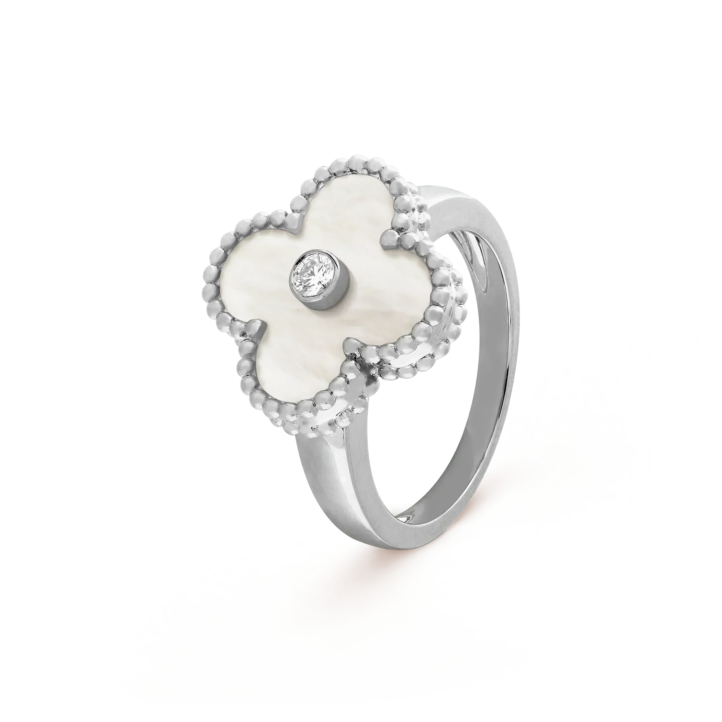 [Solara Jewelry]CLOVER SILVER MOP DIAMOND RING