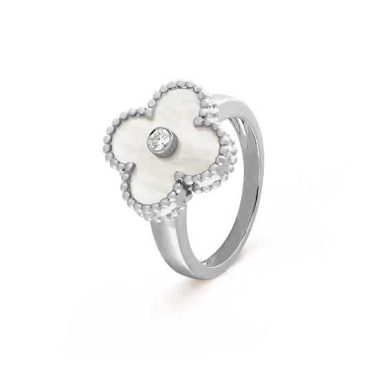 [Solara Jewelry]CLOVER SILVER MOP DIAMOND RING