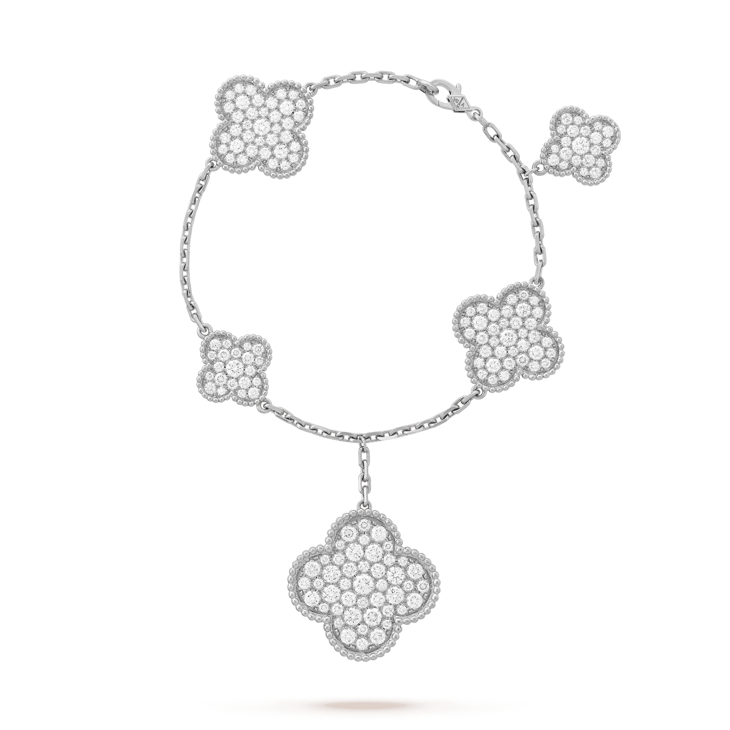 [Solara Jewelry]CLOVER 6 MOTIFS SILVER DIAMOND BRACELET