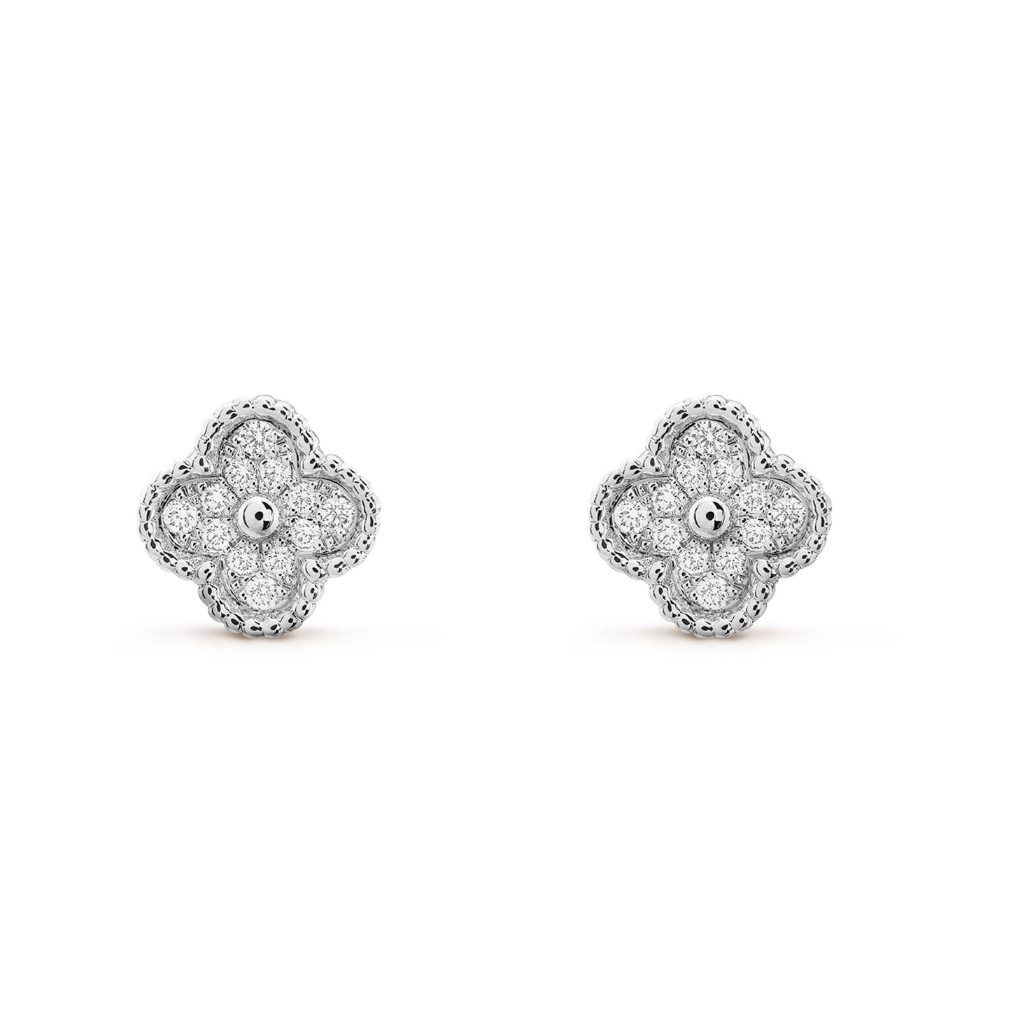 [Solara Jewelry]CLOVER MINI DIAMOND STUD EARRINGS