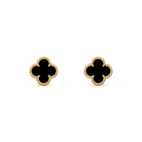 [Solara Jewelry]CLOVER MINI 9.5MM BLACK MOP EARRINGS