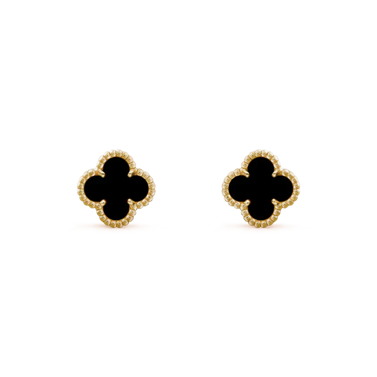 [Solara Jewelry]CLOVER MINI 9.5MM BLACK MOP EARRINGS