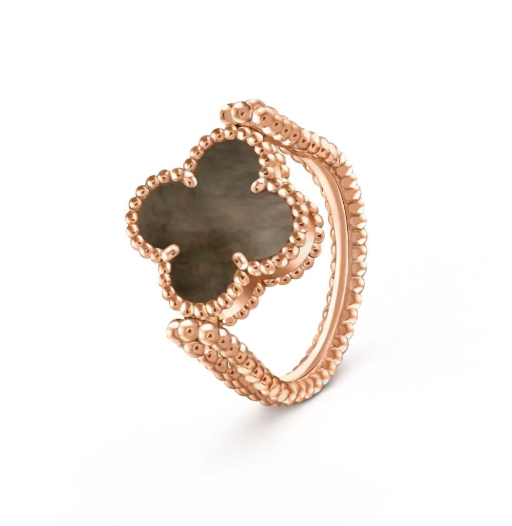 [Solara Jewelry]CLOVER RIVERSIBLE GREY MOP RING
