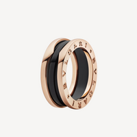 [Solara Jewelry]ZERO 1 ZWEI-BAND-SCHLEIFEN UND SCHWARZER KERAMIK-ROSEGOLD-RING