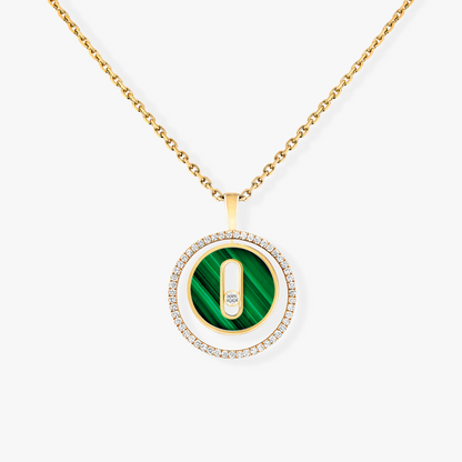 [Solara jewelry]LUCKY MOVE 1 DIAMOND MALACHITE GOLD DIAMOND NECKLACE