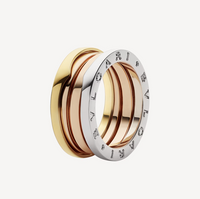 [Solara Jewelry]ZERO 1 THREE-BAND ROSE WHITE AND YELLOW RING