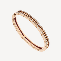 [Solara Jewelry]ZERO 1 SPIRAL AND PAVED DIAMOND PINK GOLD BRACELET