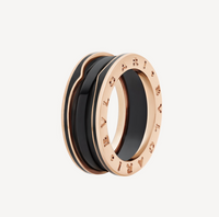 [Solara Jewelry]ZERO 1 ツーバンド マットブラック セラミック ピンクゴールド リング