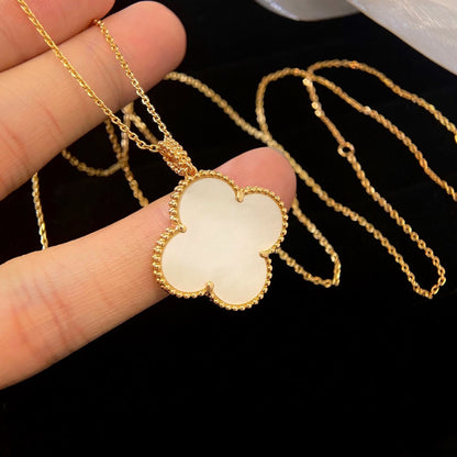 [Solara Jewelry]CLOVER 25MM MOP LARGE PENDANT NECKLACE