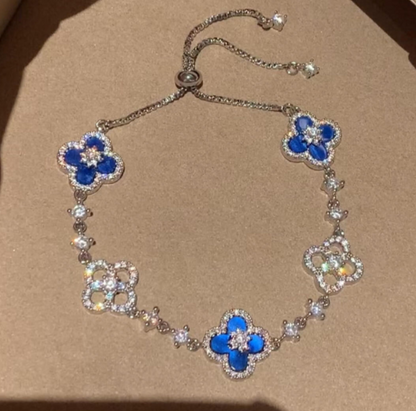 [Solara Jewelry]CLOVER 5 MOTIF PINK BLUE RED WHITE BRACELET