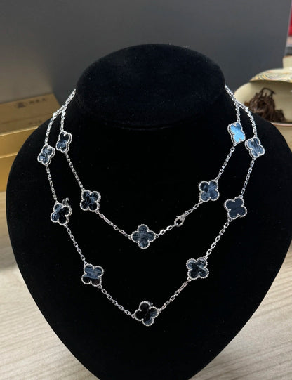 [Solara Jewelry]CLOVER 20 MOTIFS BIDE STONE NECKLACE